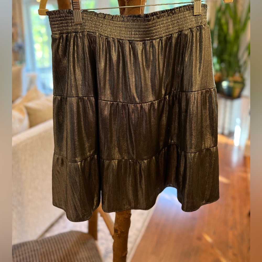 LOFT Metallic Tiered Skirt